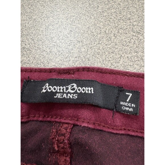 Boom-Boom Women’s Maroon/Rust Jeans Size 7 Waist 32 L 38 Skinny Mid-rise - Picture 2 of 8